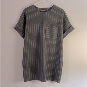 Zara Gray Striped Dress